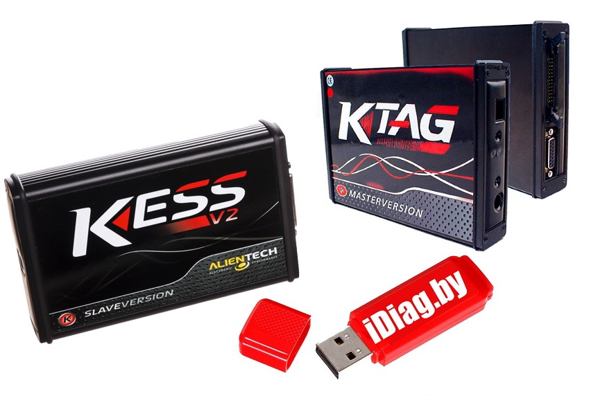 Kess 5.017 RED + K-tag 7.020 + База прошивок