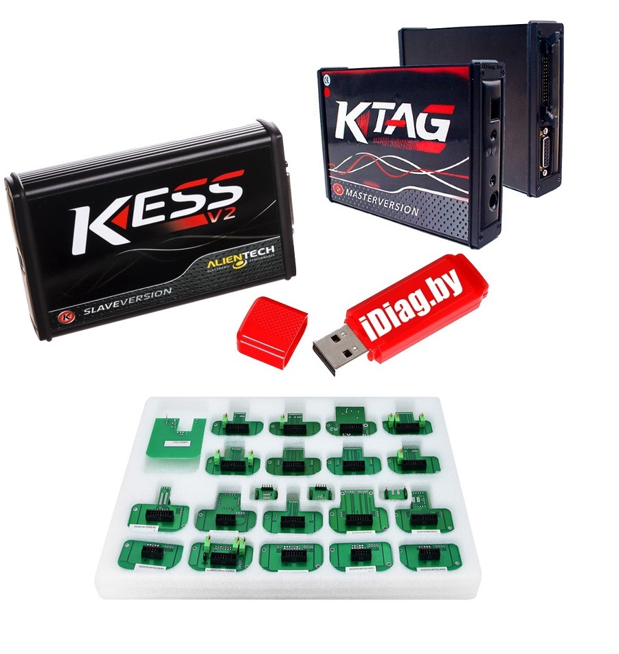 Комплект Купить Kess V2 Master 5.017 красная плата online! Без токенов + K-Tag Master 7.020 красная плата. Full версия Ktag без ограничений + База прошивок