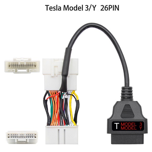 Адаптер Tesla 26pin для диагностики Tesla Model 3 и Model Y. Кабель-переходник для подключения к CAN-шине