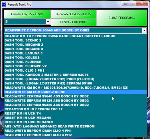 Renault Tools PRO-Crash Data, IMMO OFF, ключи, КМ